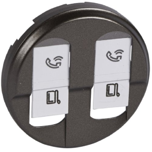 Лицевая панель Legrand Celiane для 2-м. розетки RJ45+RJ45 графит картинка